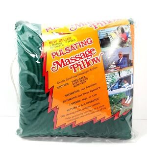 Vintage Nova Products Pulsating Vibration Massage Pillow Green New Tested Works